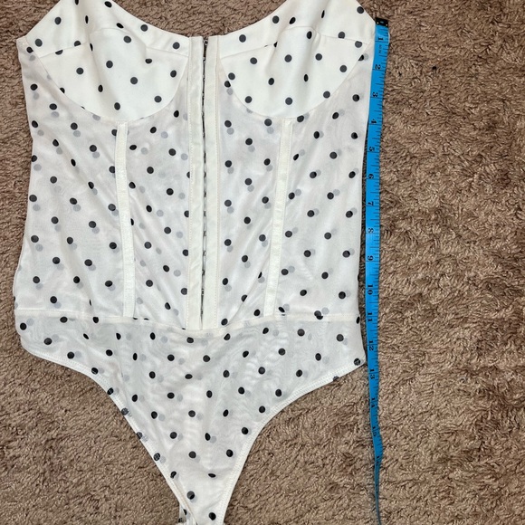 Free People x Intimately FP Night Rhythm Polka Dot Corset Bodysuit Size Medium - Picture 11 of 15